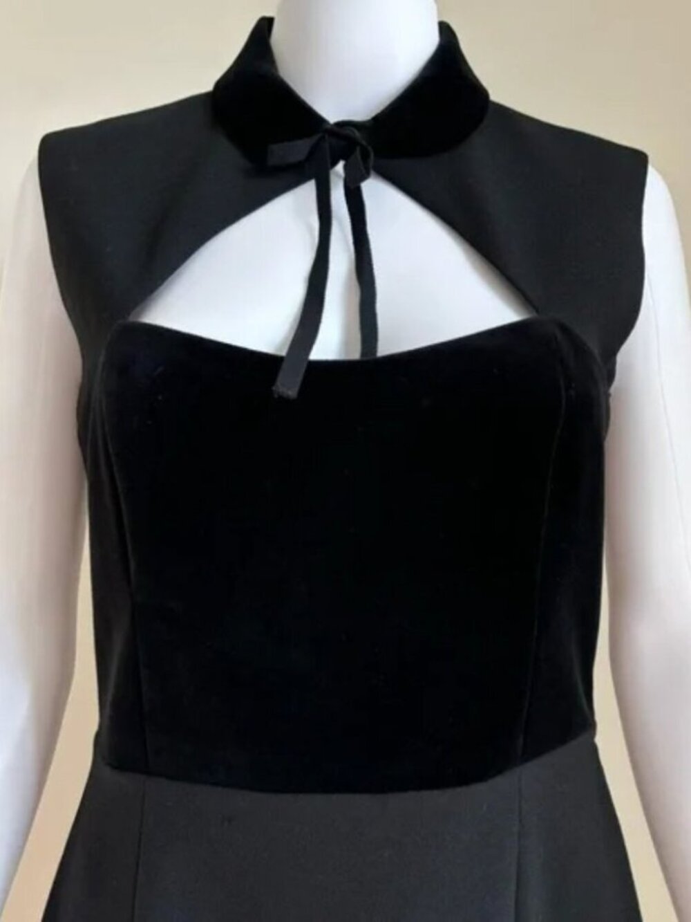 New RED Valentino high neck cutout corset velvet bodice fit and flare minidress - Picture 4 of 16